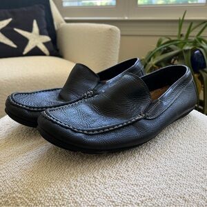 Bass Black Leather Slip-On Loafers
